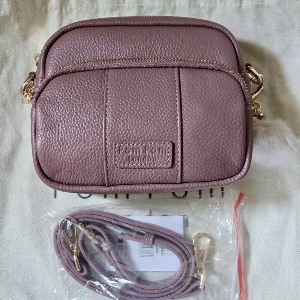 Pom Pom London Woodrose Mini Original Crossbody Bag (New Without Tags)